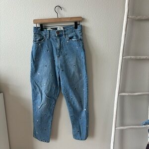 Universal Thread vintage straight embroidered flowers jeans